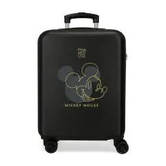 Disney Mickey Outline Life Trolley Da Cabina Abs 55cm 4 Ruote Nero