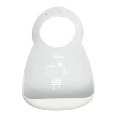 Bavaglino Silicone Con Tasca Grigio