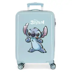 Stitch Make A Face Trolley ABS 55 cm 4 Ruote Celeste