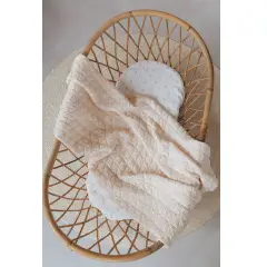 Coperta Culla 100x75 Wrinkled + Spugna Peluche – Water Peach