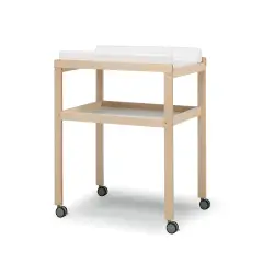 Mini Fasciatoio In Legno Naturale Con Ruote E Materassino Incluso Erbesi