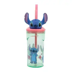 Stitch Bicchiere Con Cannuccia 3d Tritan Ml. 360