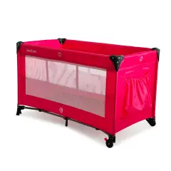 Lettino da Viaggio Comfort a 2 Livelli Pieghevole con Borsa, Rosso • 74x65x125 cm