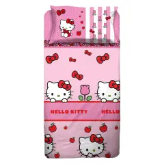 Completo Letto Singolo Hello Kitty con Federa Piazzata - HERMET