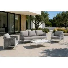 Salotto da Giardino Garda Alluminio Bianco 5 posti Salmar