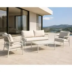 Salotto da Giardino Bellagio Alluminio Bianco 5 posti Salmar