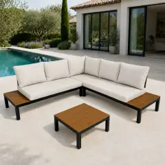Salotto Vieste Lounge Angolare Antracite In Alluminio Salmar