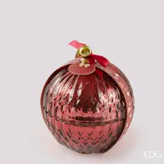 Candela Natalizia Sfera Rossa Profumata 13cm EDG