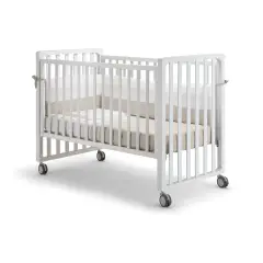 Lettino Evolutivo Trasformer Pali – Bianco con Tessile Righe Tortora