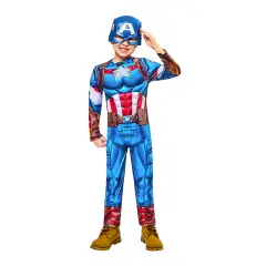 Costume Capitan America Black Line - Taglia XS - 5/6 Anni