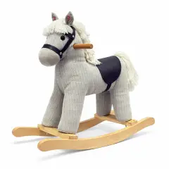 Cavalluccio a Dondolo in Tessuto con Versi per i Bambini più Piccoli, Grigio