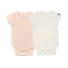 Body Maniche Corte Tulips/Rosa Mix - Taglia 18-24 Mesi - 2 Pezzi Rosa e Bianco