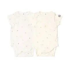 Body Maniche Corte Print Animals Mix - Taglia 3 Mesi- 2 Pezzi Rosa e Bianco