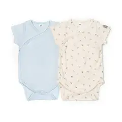 Body Maniche Corte Print Fish/Azzurro Mix - Taglia 6 Mesi- 2 Pezzi Rosa e Azzurro