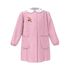 Grembiule Bambina Asilo Bimba Cagnolino Quadrettato Rosa 5 Anni