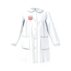 Grembiule Bambina Scuola Fiore Bianco 10 Anni