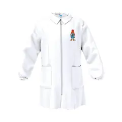 Grembiule Bambino Asilo Zip Pinguino Bianco 6 Anni