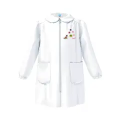 Grembiule Bambina Asilo Zip Gattino Bianco 2 Anni