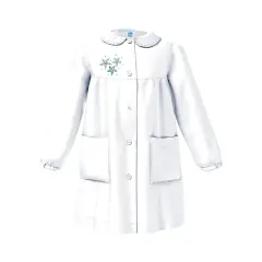 Grembiule Bambina Scuola Stelle Marine Bianco 7 Anni