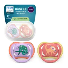 Ciuccio Philips Avent Ultra Air 18+ Camaleonte/Scimmia