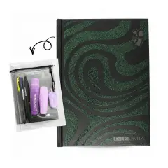 Tinta Unita Glitter Diario 12 Mesi Con Cover E Accessori Nero