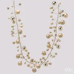 Festone EDG con 100 Palline Champagne H 180 cm