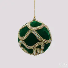 EDG Palla Decogemme Velluto Verde Oro D10 cm