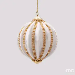 EDG Palla Spicchi Velluto Avorio D10 cm Natale