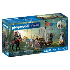 Playmobil 72211 Rapimento del Drago con 3 Cavalieri, Cucciolo e Carrozza